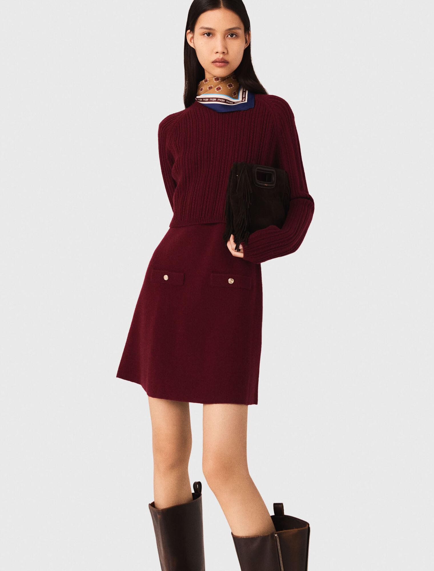 Abito in maglia con pull removibile