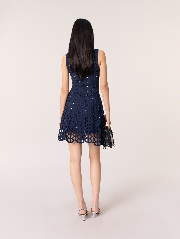 Abito corto in crochet glitterato