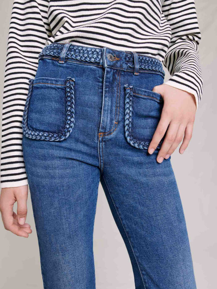 Jeans con dettagli intrecciati
