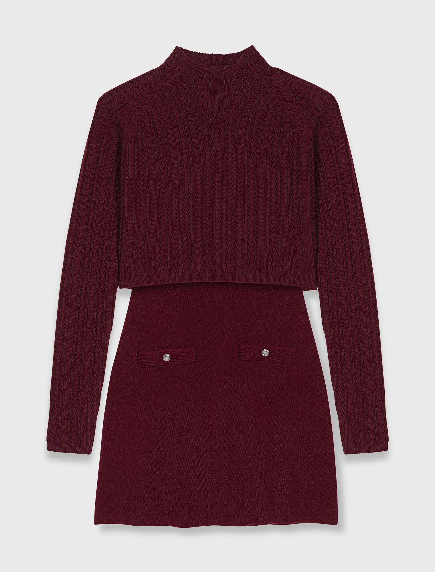 Abito in maglia con pull removibile