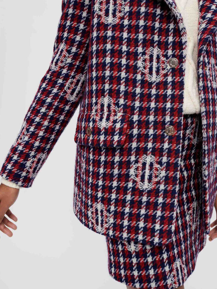Giacca jacquard a quadri trifoglio