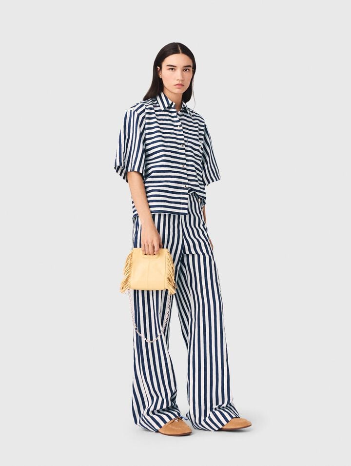 Camicia corta in misto lino