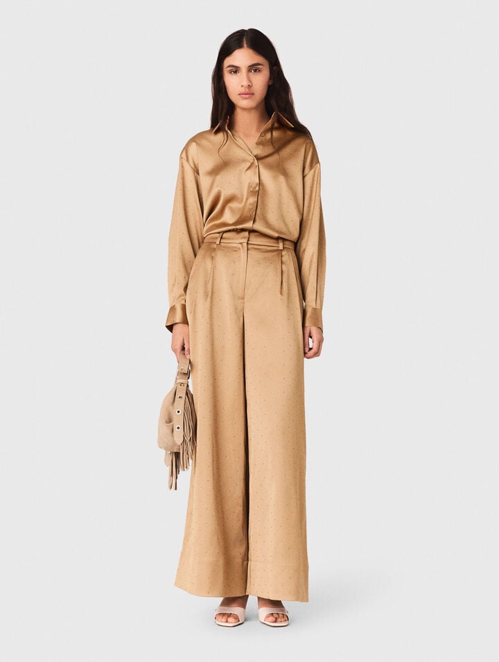 Camicia in raso con strass