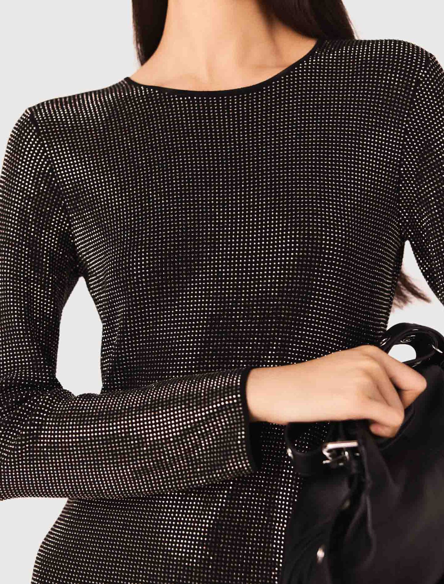 Abito corto in maglia glitterata