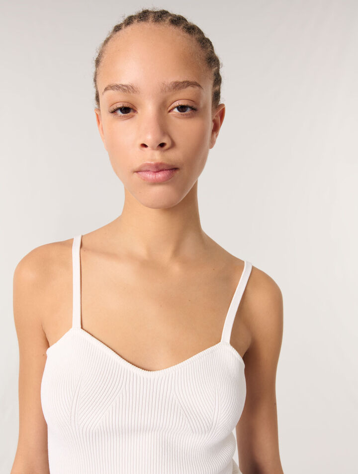 Top in maglia a coste
