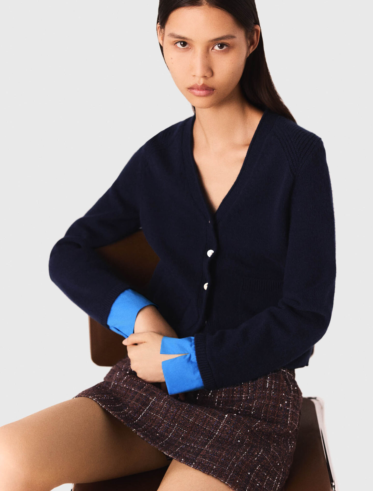 Cardigan con dettagli rimovibili