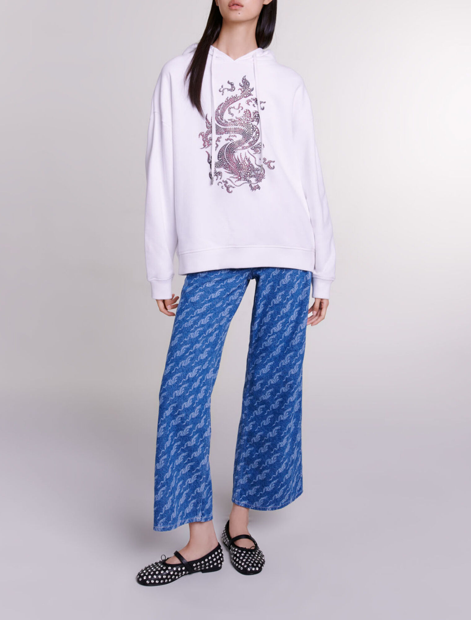 Felpa oversize con strass