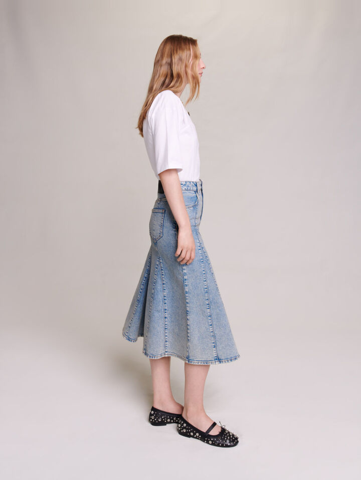 Gonna midi in denim