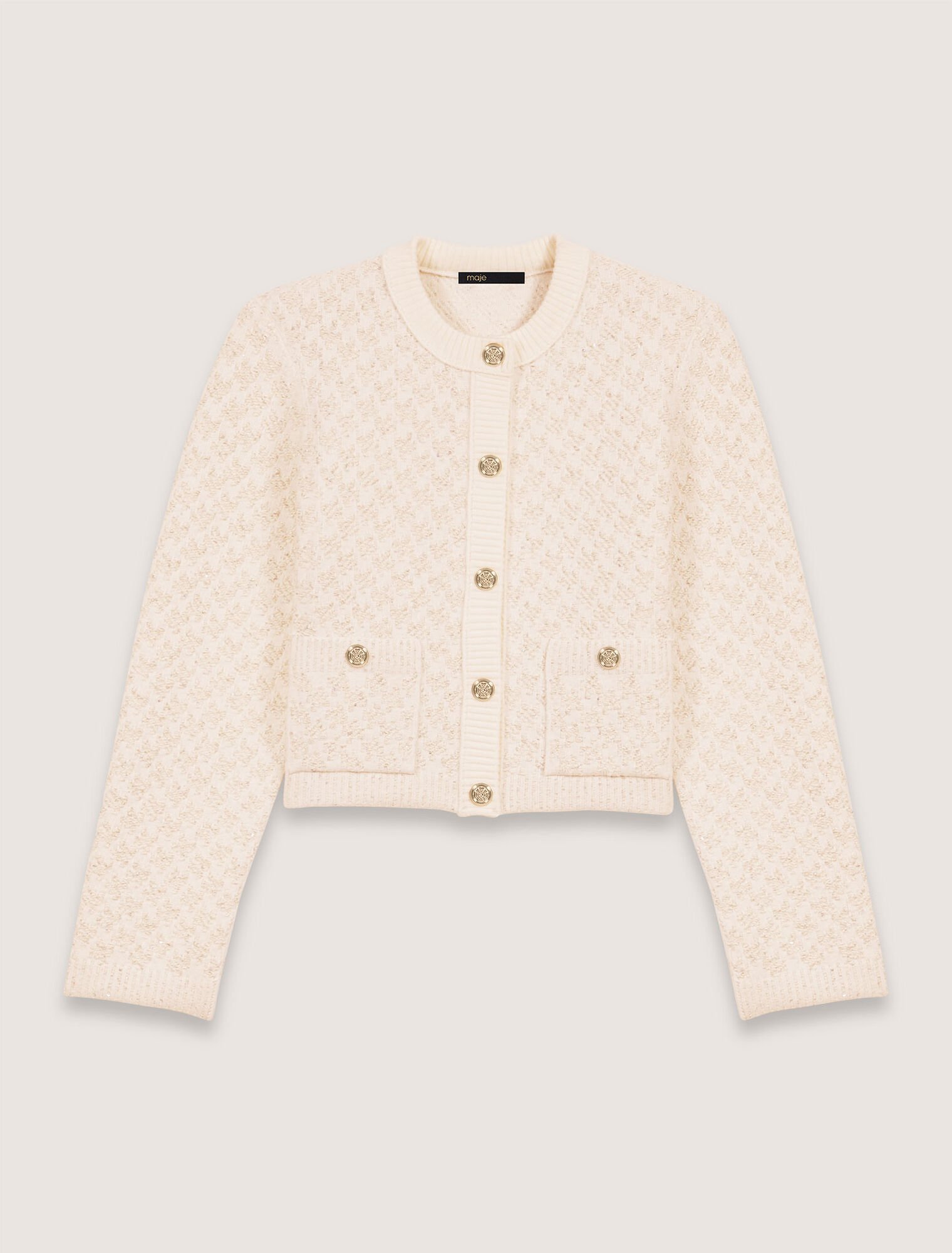 Cardigan corto effetto tweed