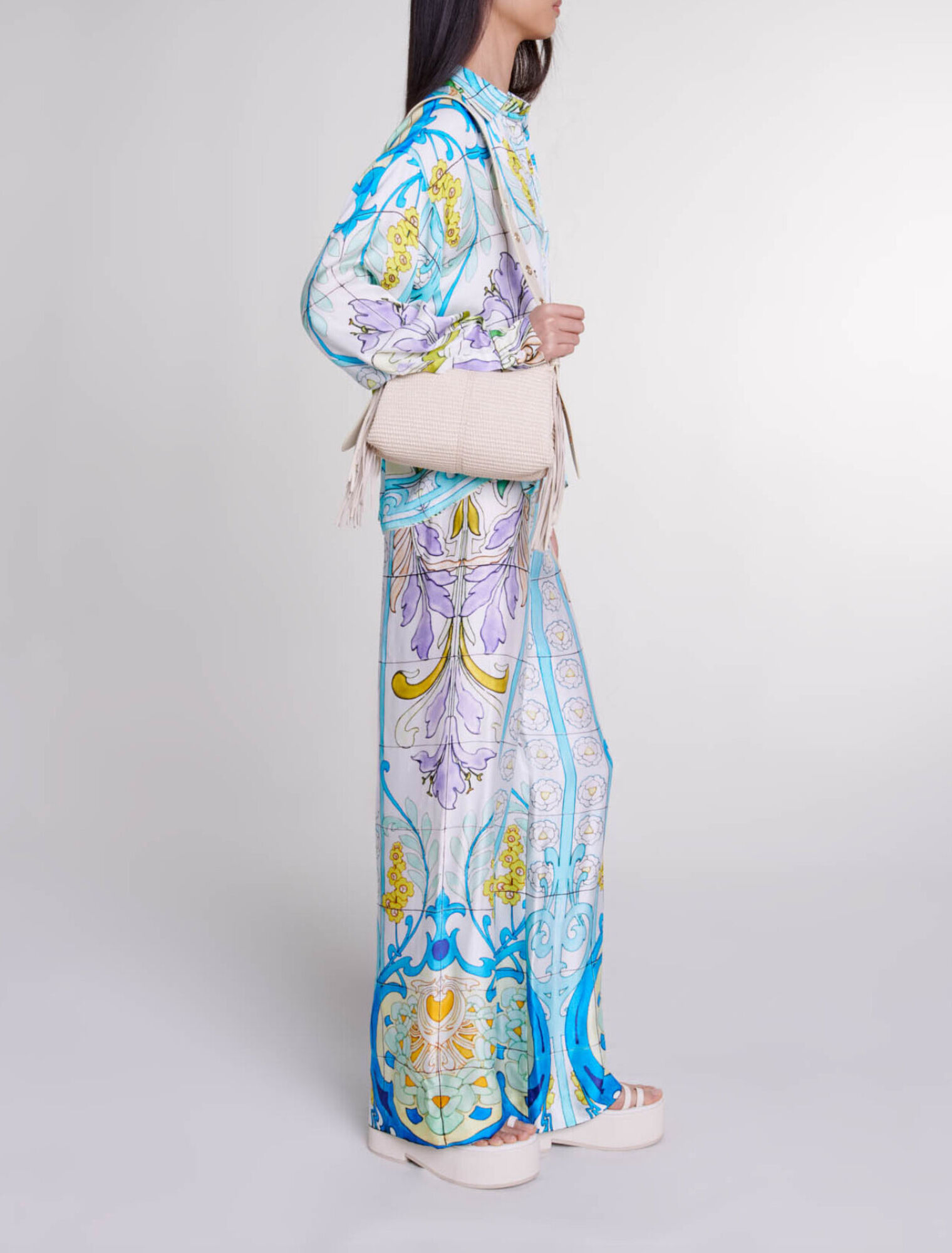 Camicia in raso stampato