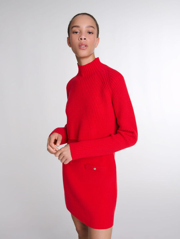 Abito corto in maglia 2 in 1