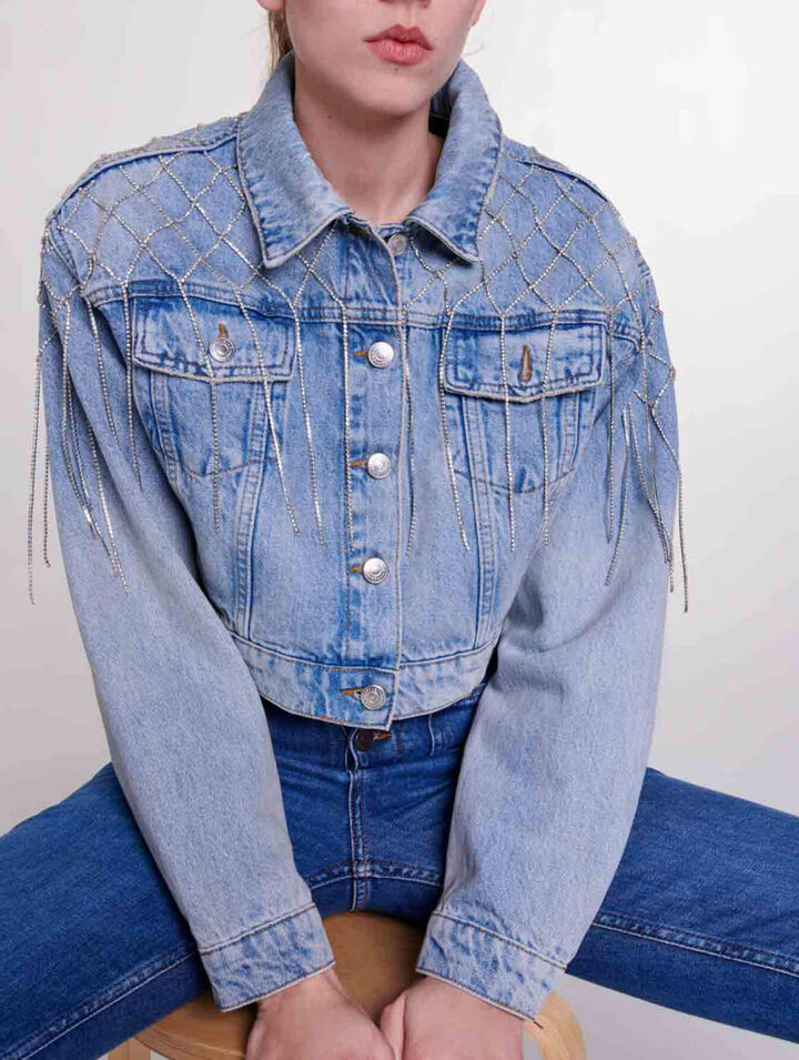 Giacca di jeans glitterata