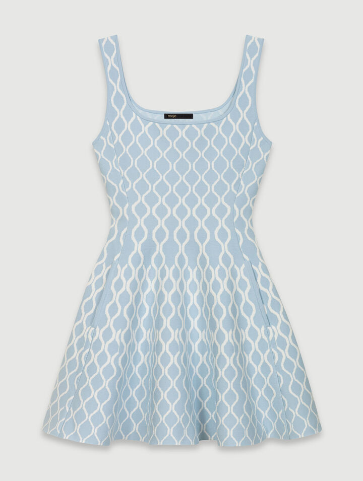 Abito corto in maglia jacquard