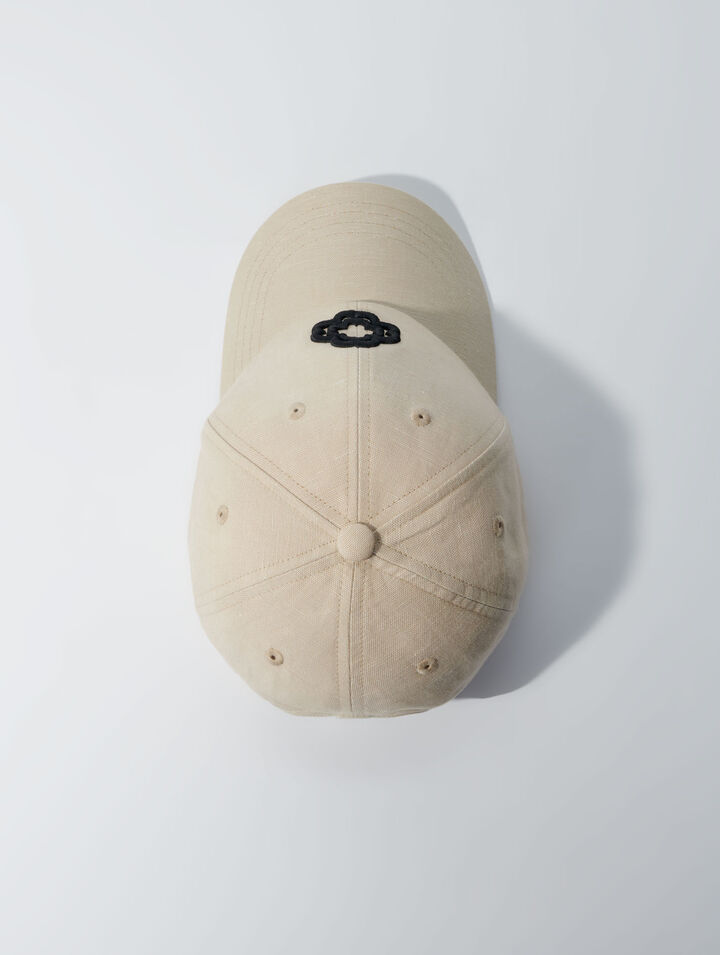 Cappellino in lino e cotone