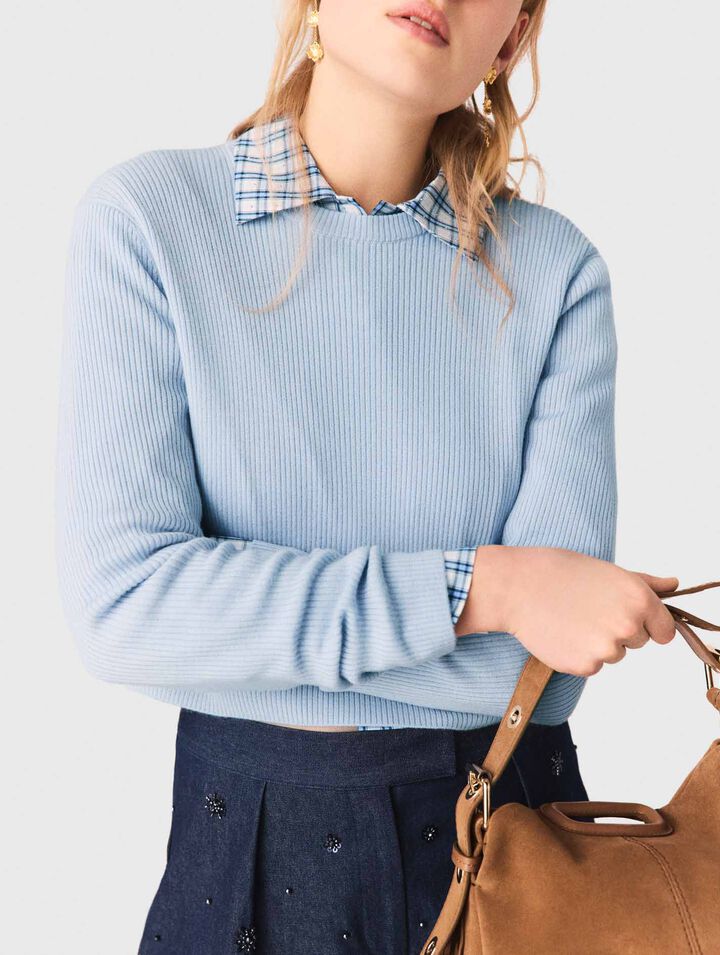 Pullover con gioielli sul retro