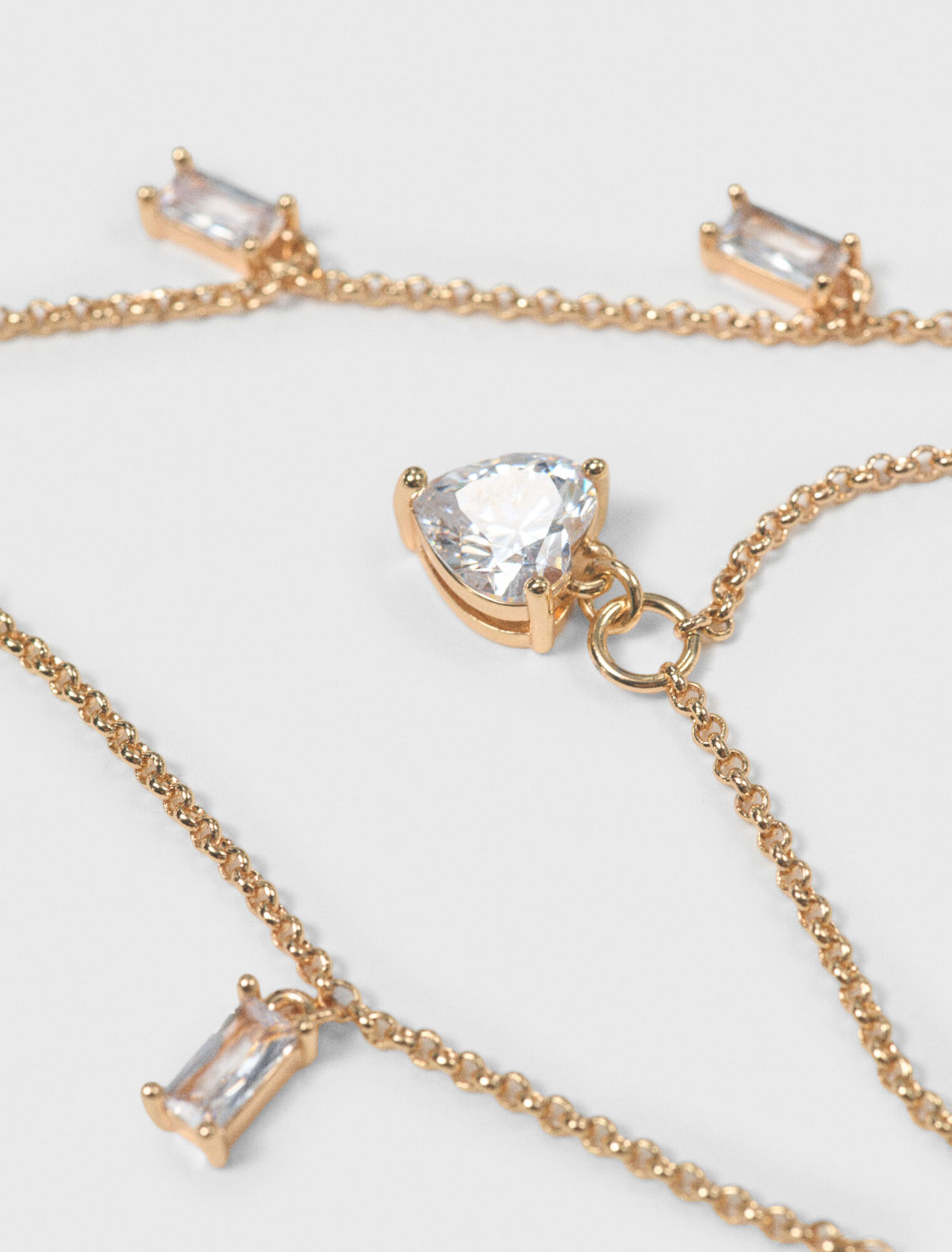 Collana doppia con charm strass