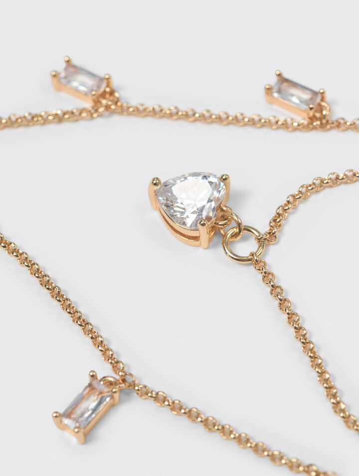 Collana doppia con charm strass