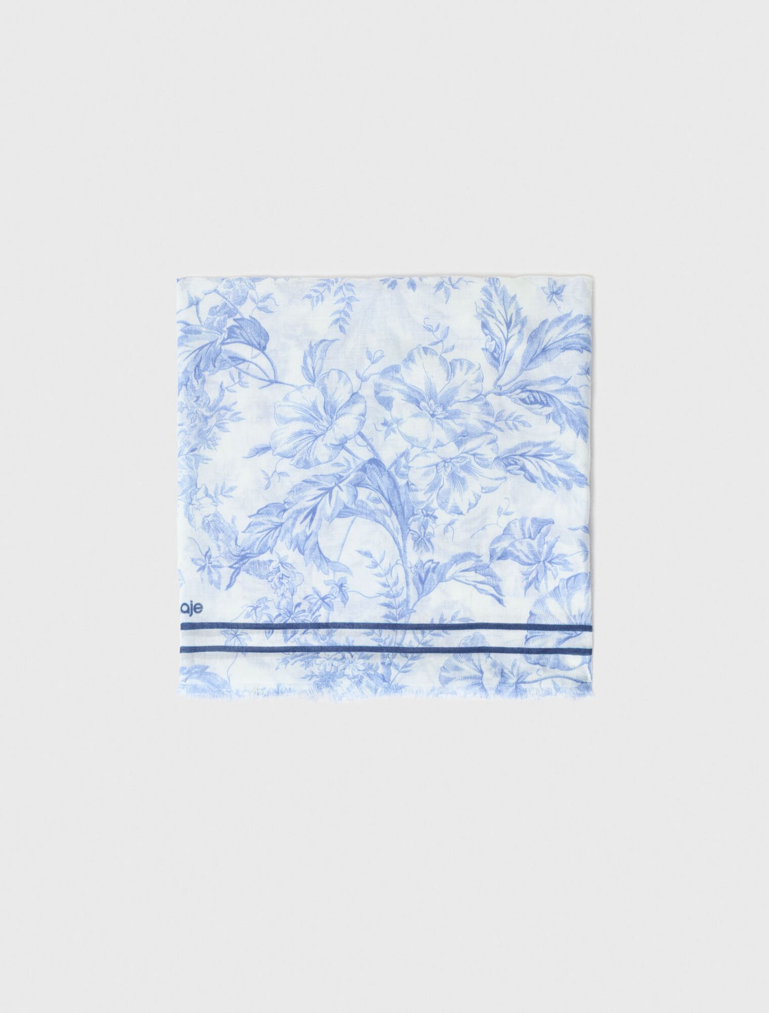 Scialle in misto lana stampa fiori