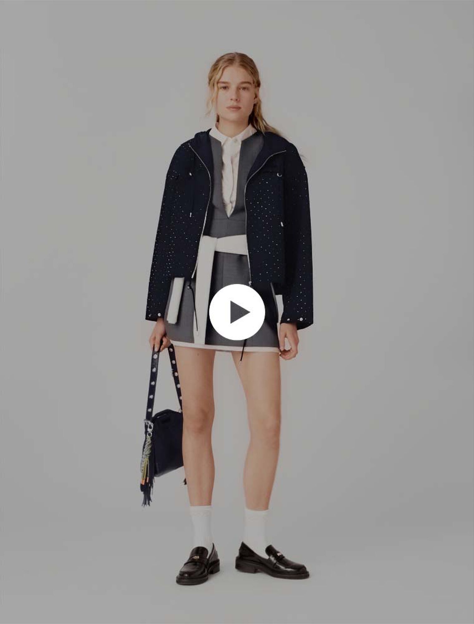 Antivento con glitter e cappuccio