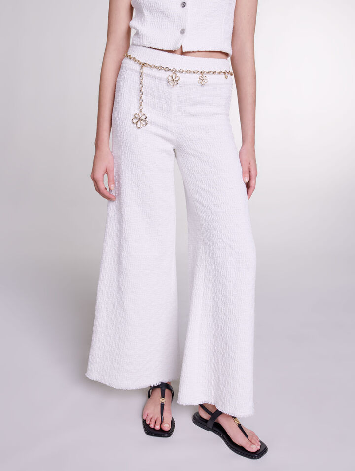 Pantaloni larghi in tweed
