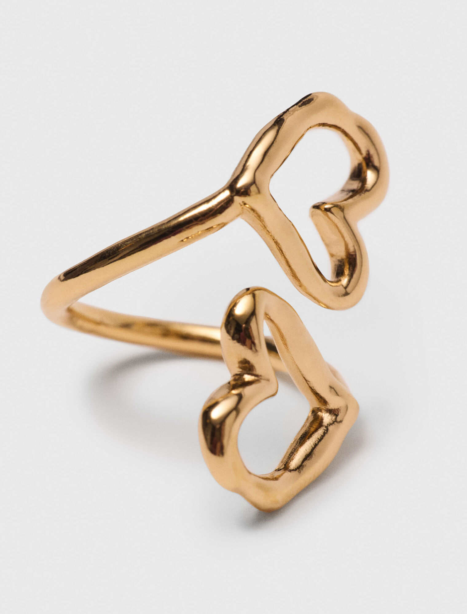 Anello doppio cuore placcato oro