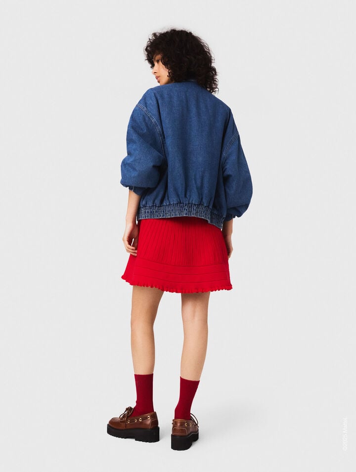Giacca oversize in denim ricamato