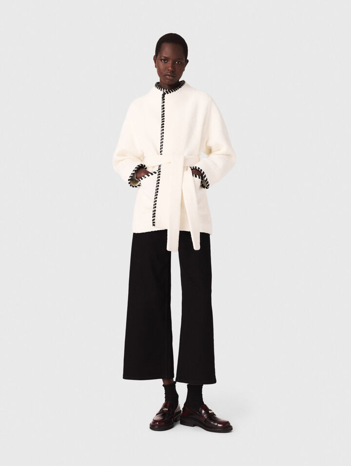 Cappotto foderato con nastro a contrasto
