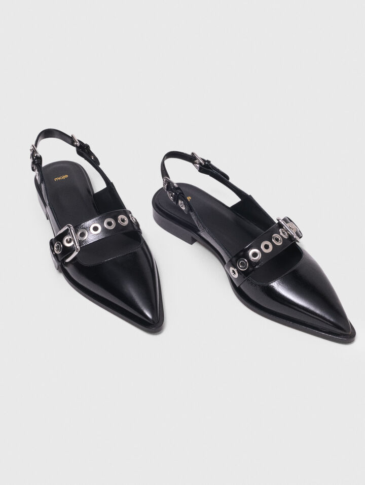 Slingback piatta pelle cinghia