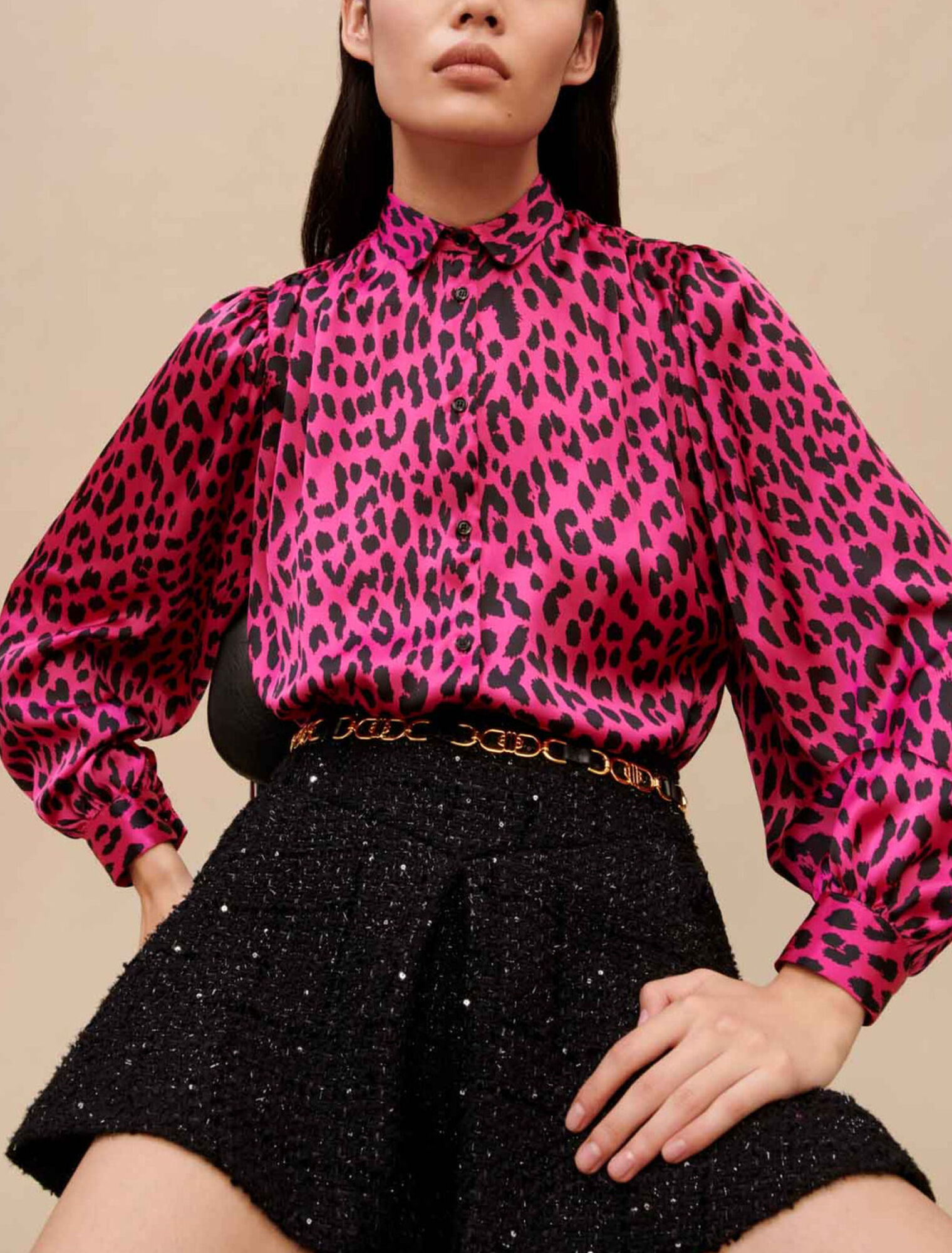 Camicia con stampa leopardo