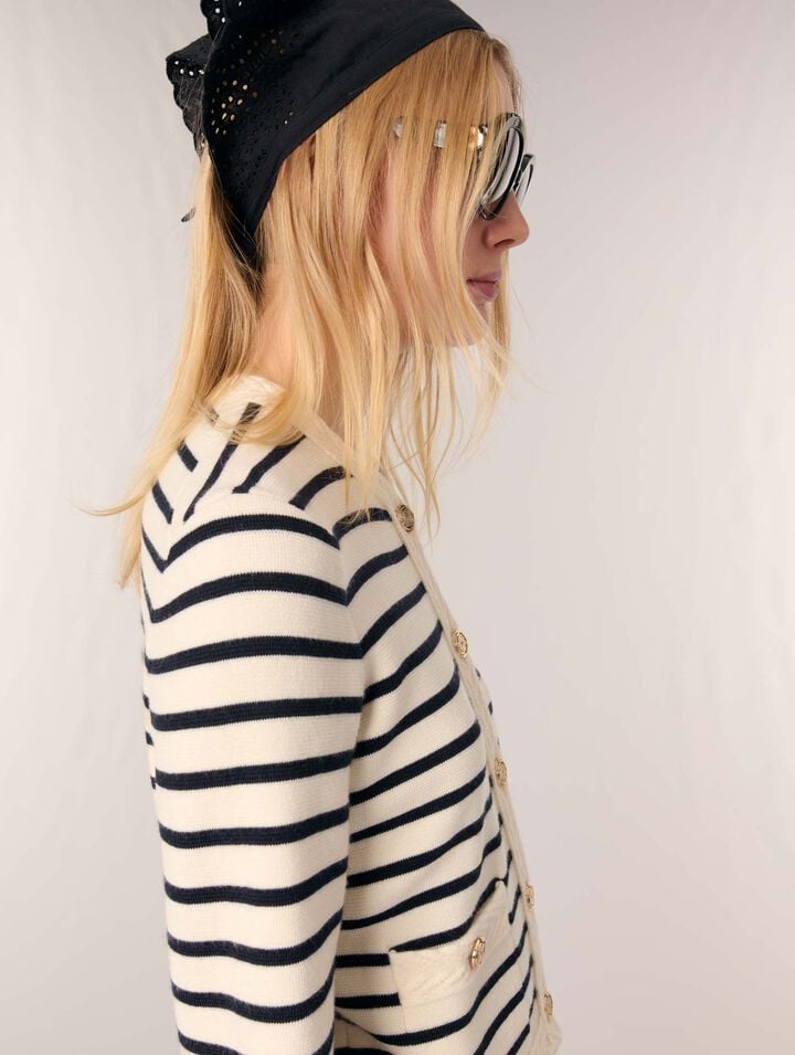 Cardigan in maglia a righe