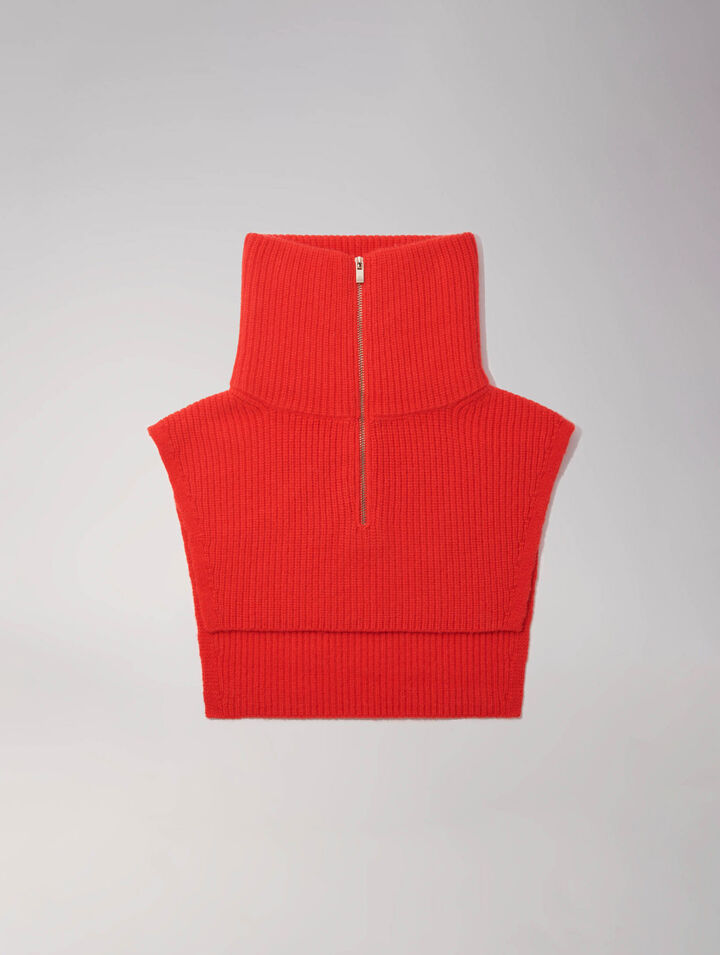 Collo con zip in lana e cashmere