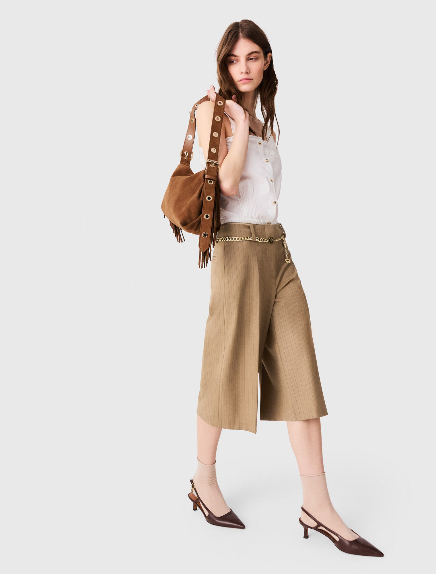 Bermuda da tailleur con pieghe