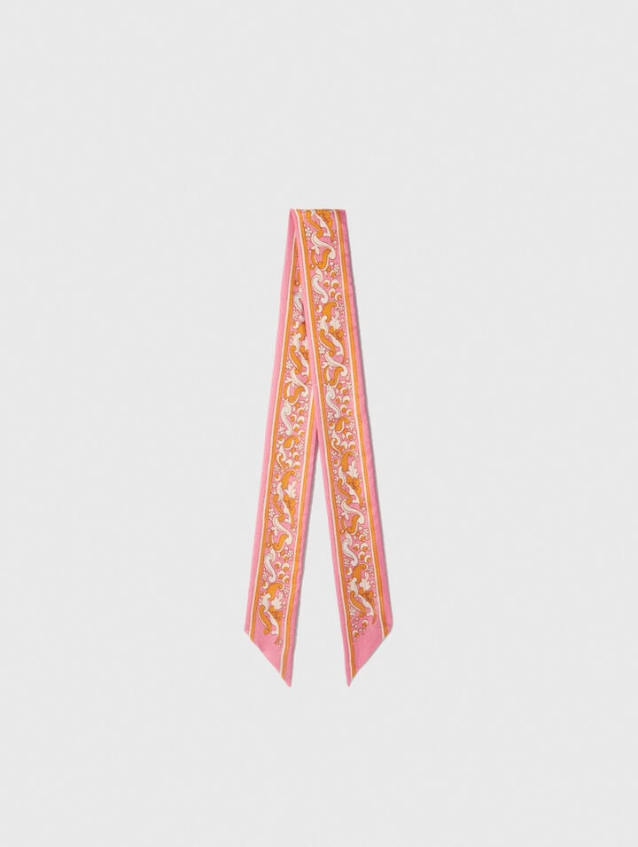 Foulard nastro 90x5 cm stampa fiori