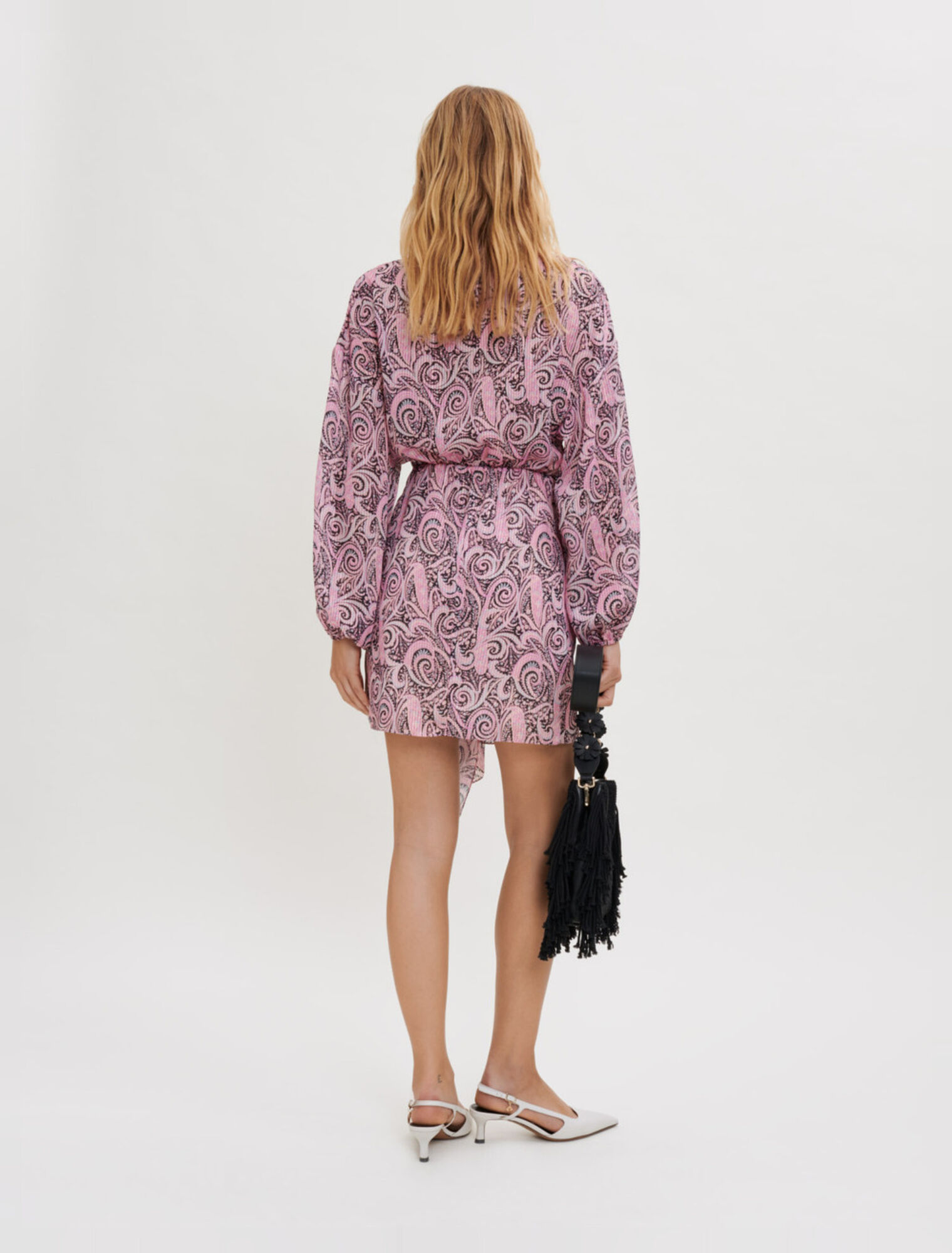 Abito asimmetrico con stampa paisley