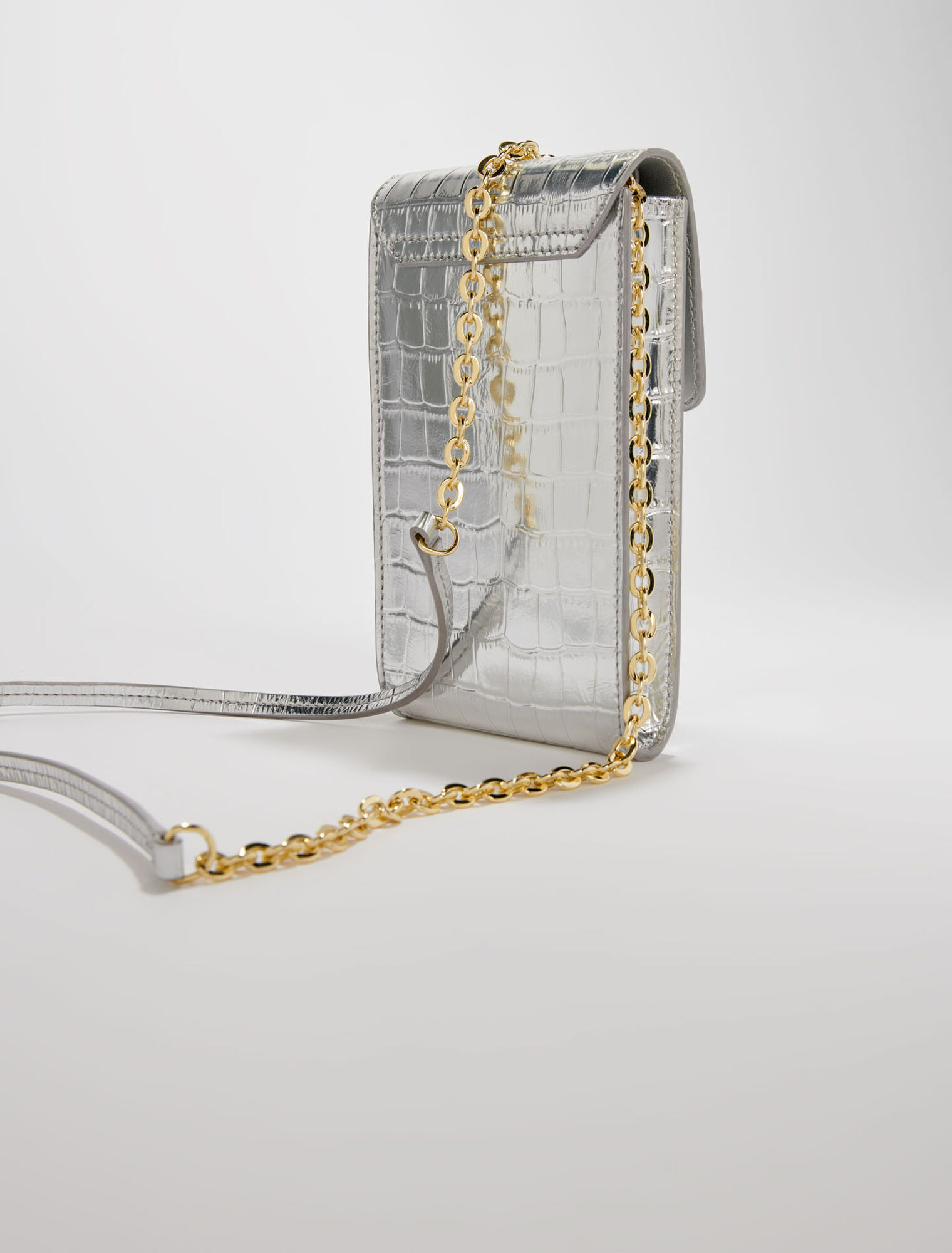 Astuccio pelle goffrata metallica