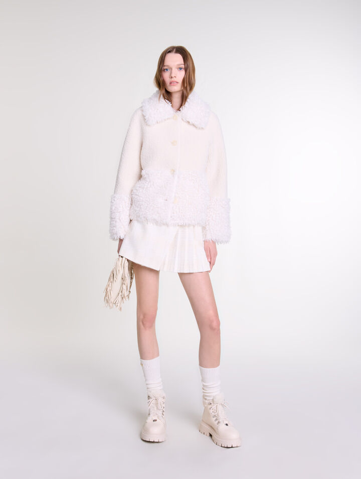 Cappotto corto in ecopelliccia