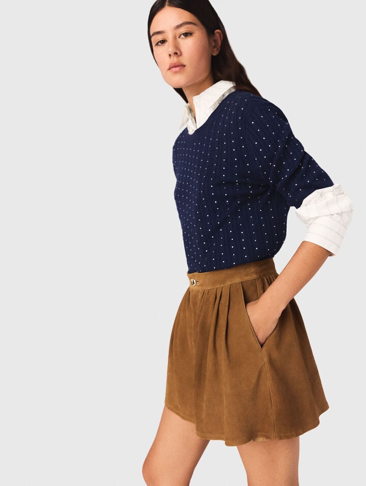 Gonna corta in camoscio