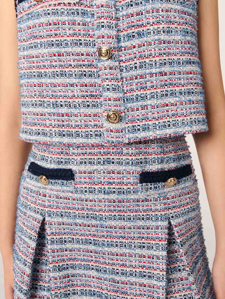 Abito corto 2 in 1 in tweed