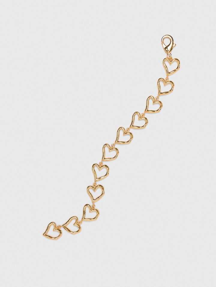 Bracciale cuore in ottone dorato