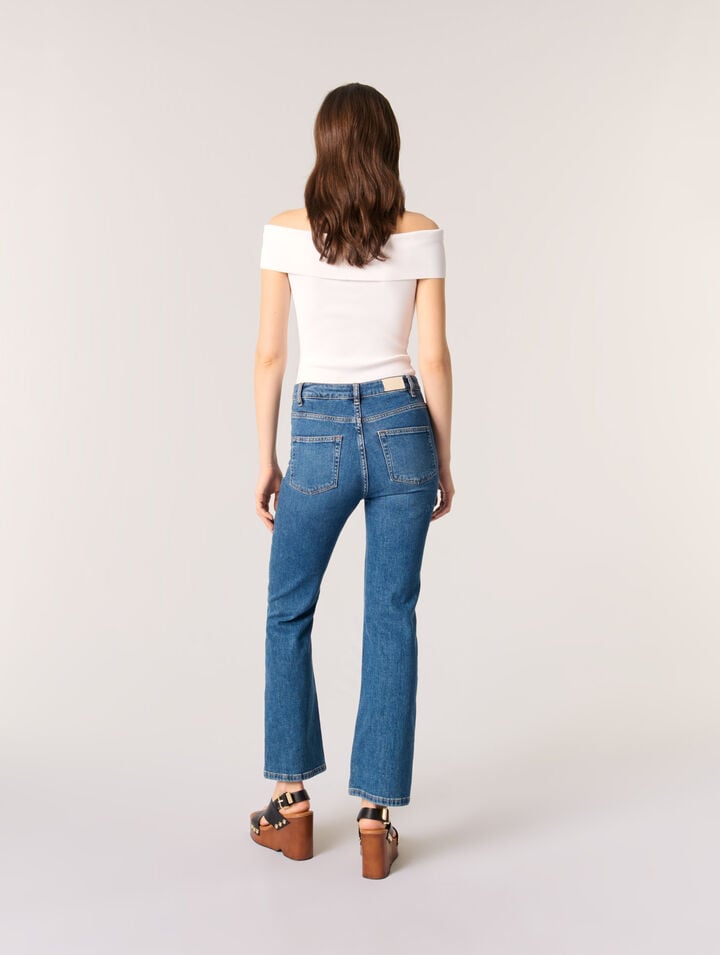 Top scollo bardot in maglia a coste
