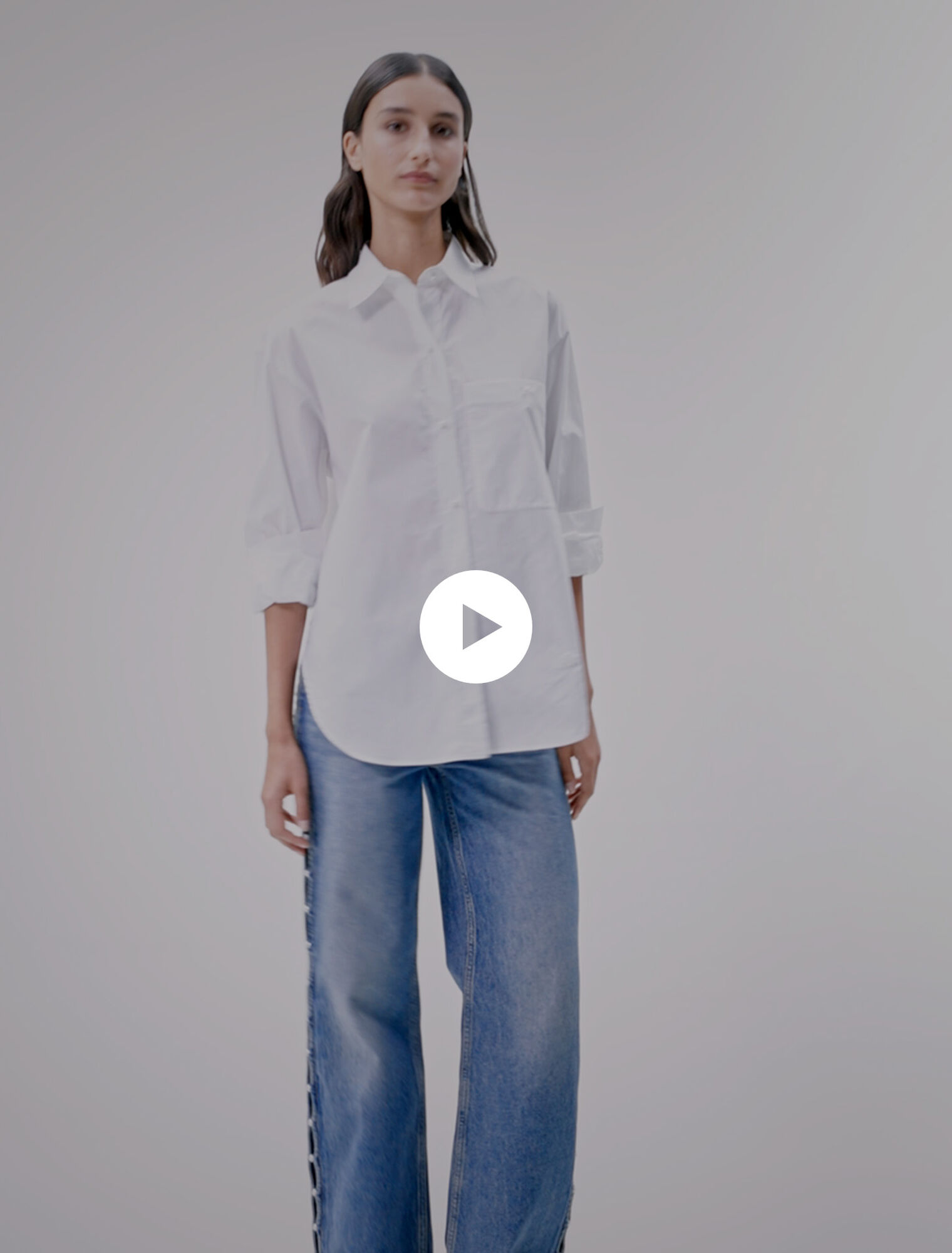 Camicia bianca in popeline di cotone