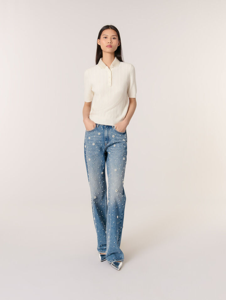 Polo in maglia con collo rimovibile