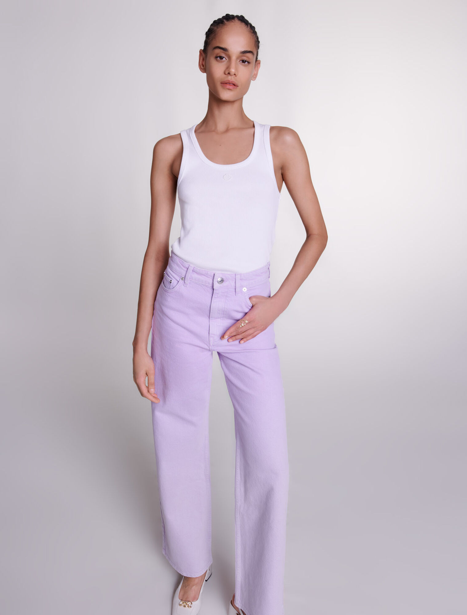 Jeans larghi con effetto délavé