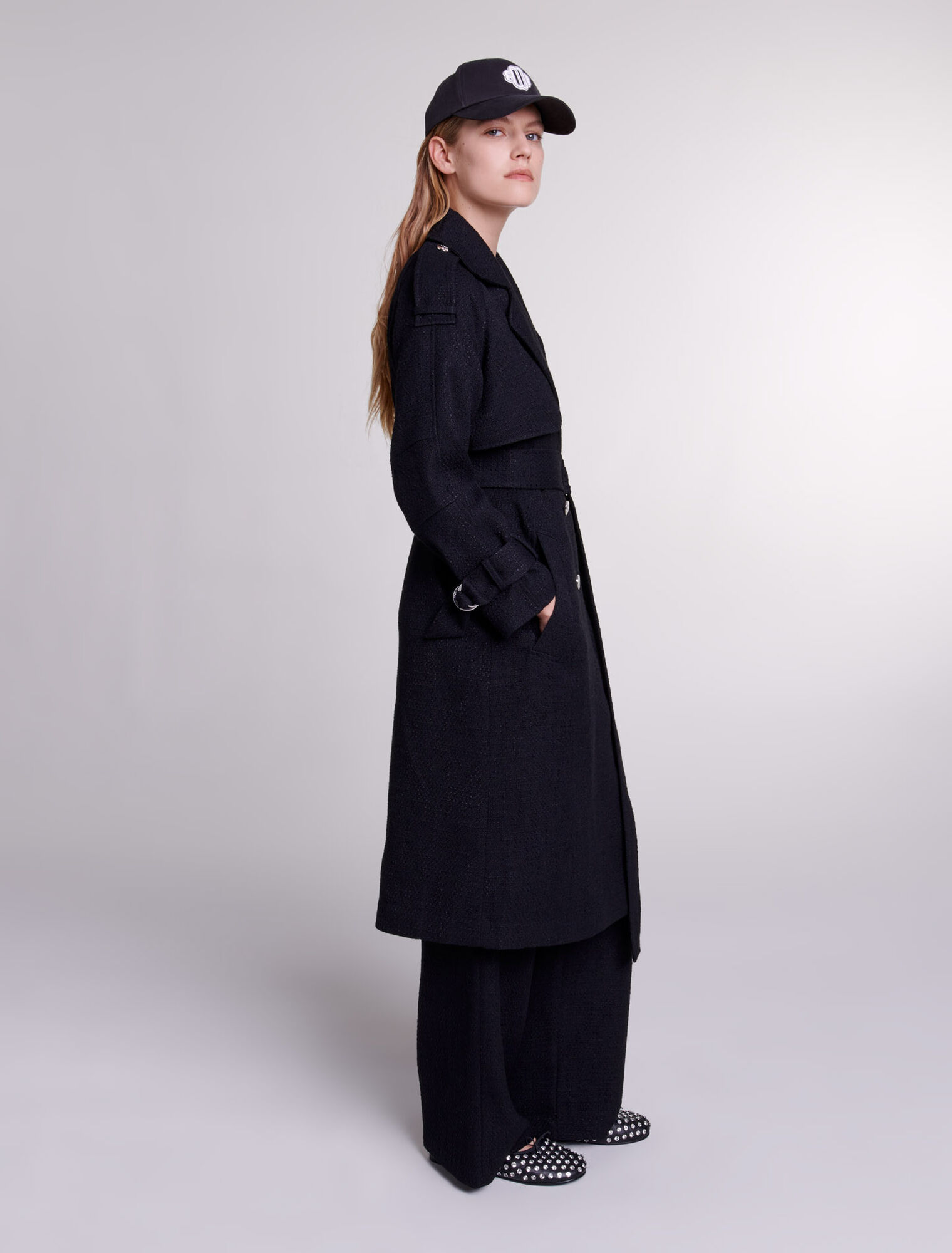 Trench in tweed
