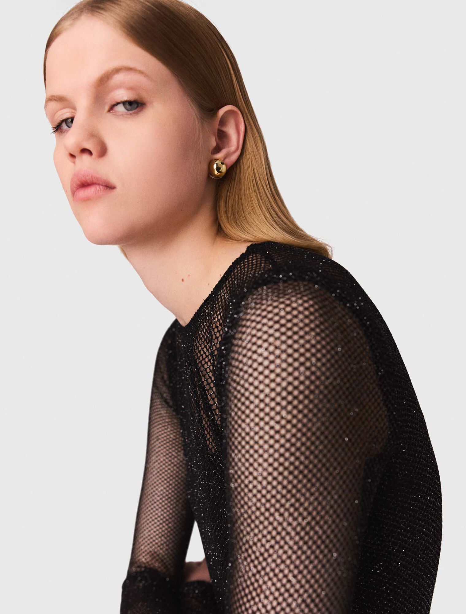 Top in jersey con strass