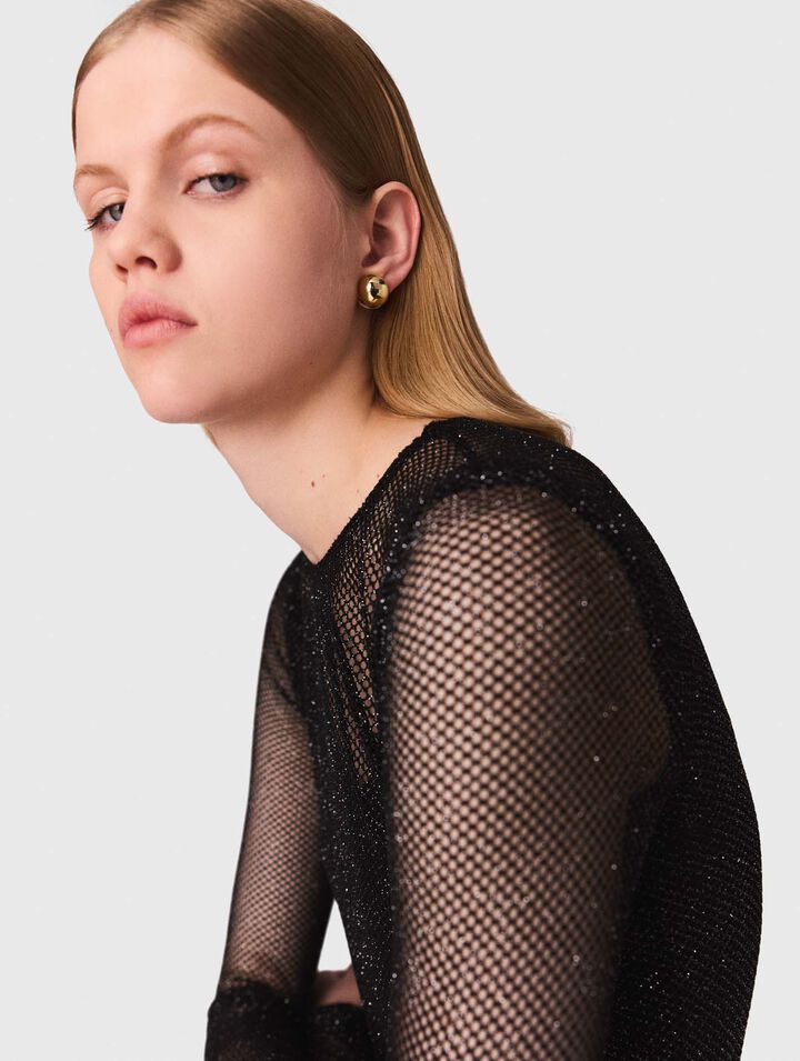Top in jersey con strass