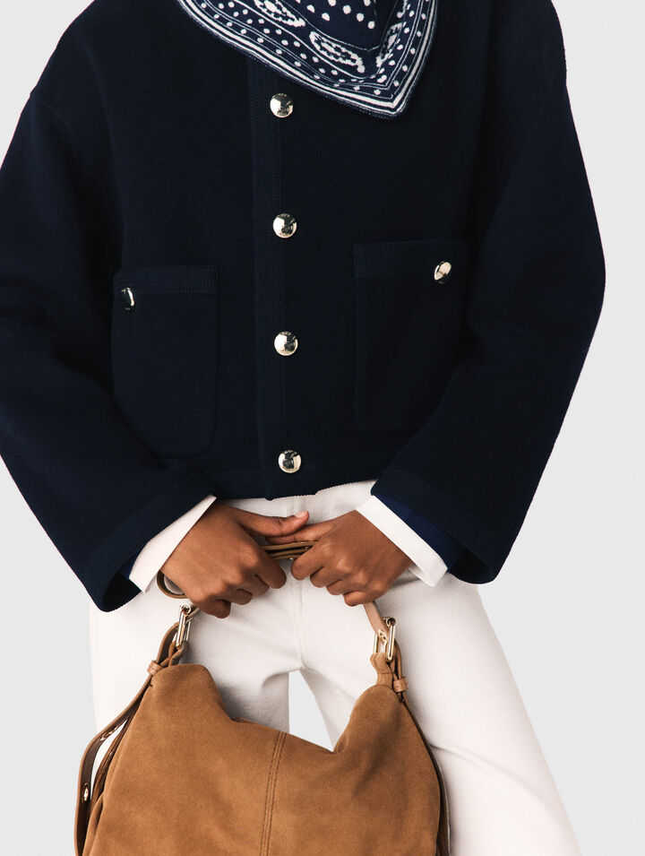 Giacca double face, bordi a treccia