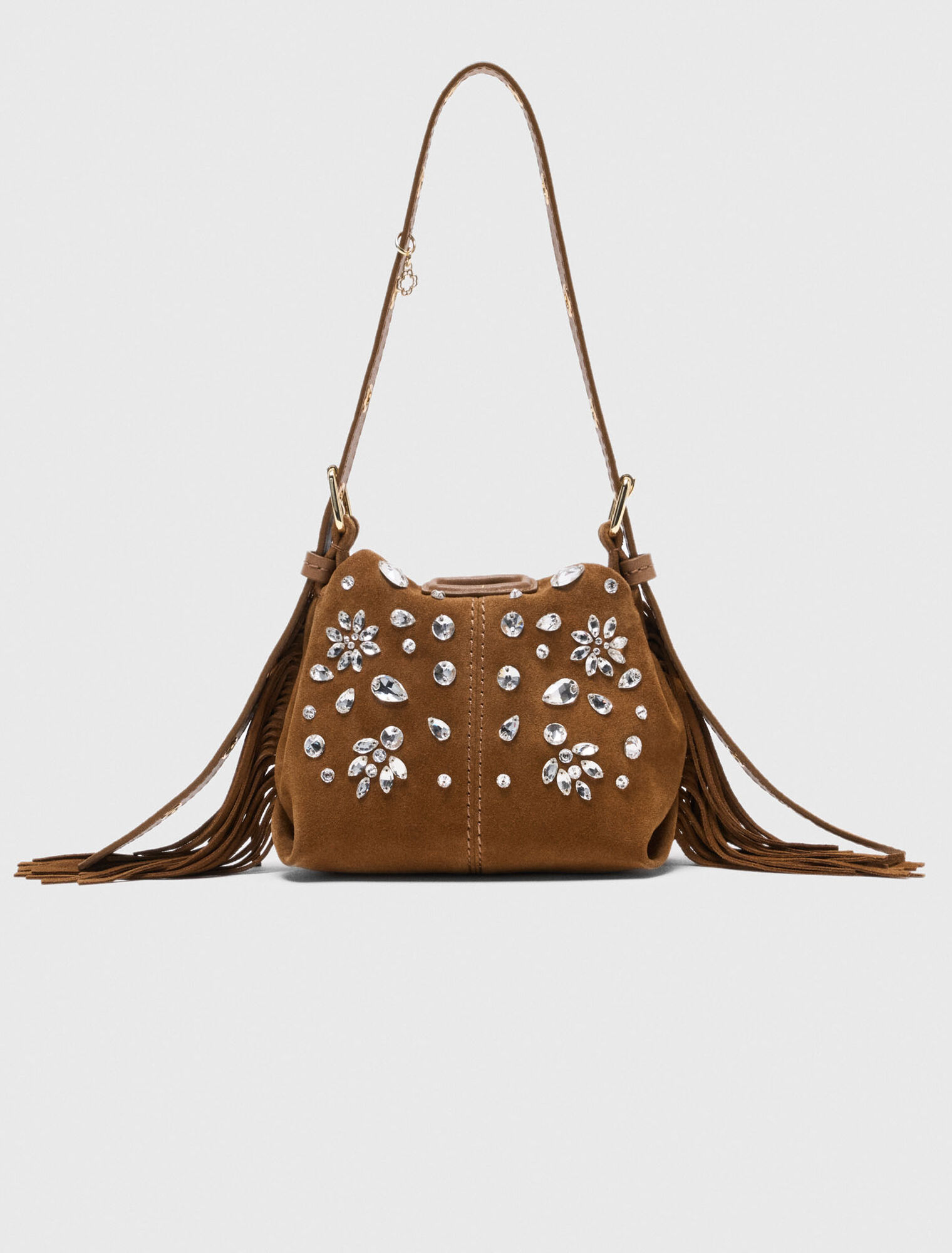 Borsa Miss M in micro suede con strass