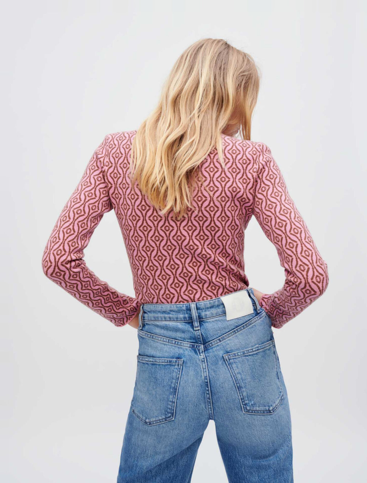 Maglia aderente in jacquard Clover Maje