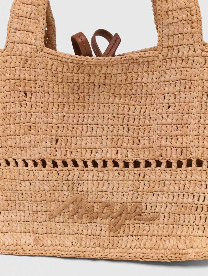 Mini shopping bag in rafia naturale